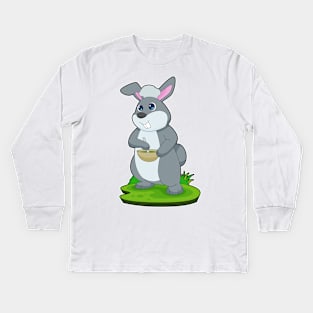 Rabbit Chef Bowl Kids Long Sleeve T-Shirt